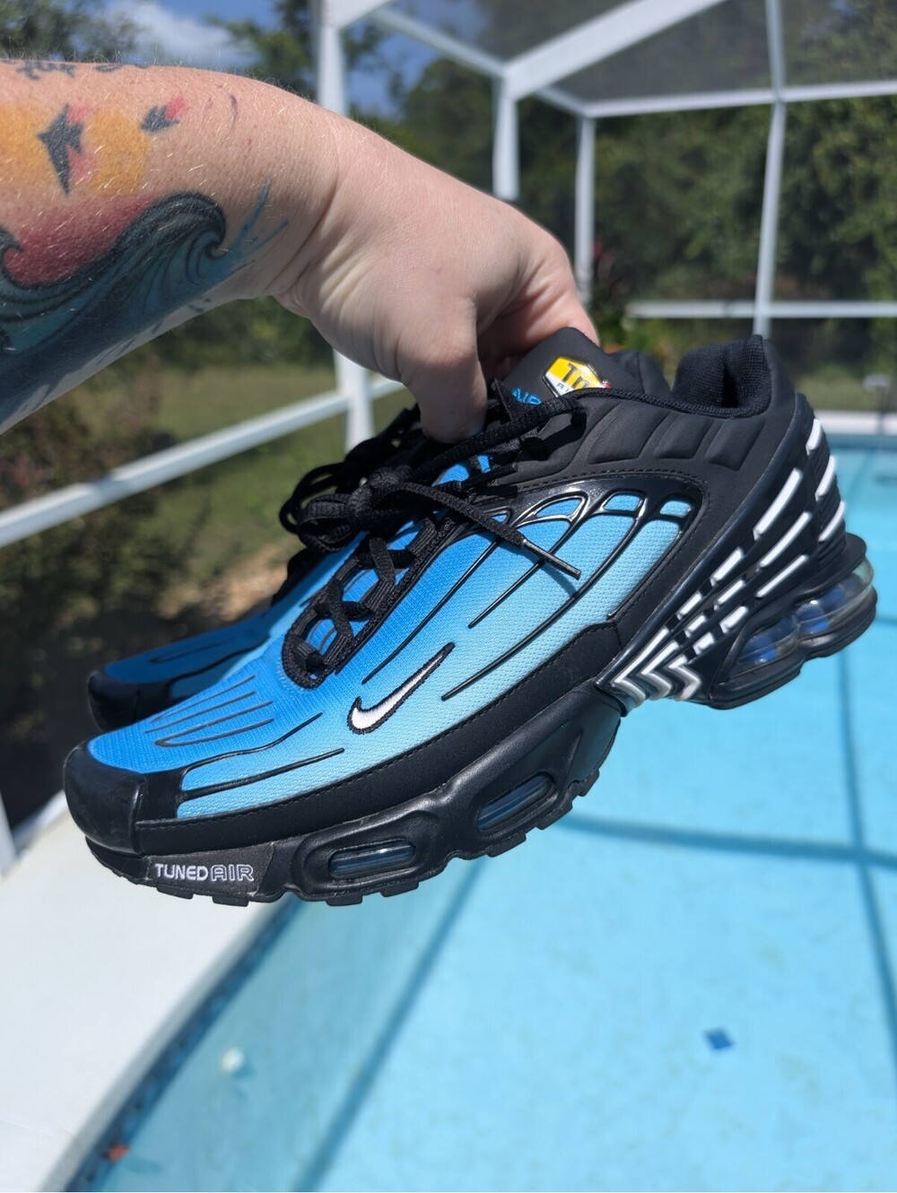 Nike Air Max Plus III TN3 Men Size 10 Aqua Gradient Black Laser Blue FQ2417-001